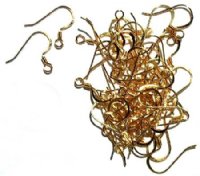 25 Pairs of Gold Tone Flat Fish Hook Earrings